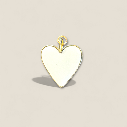 White Heart Charm (Medium)