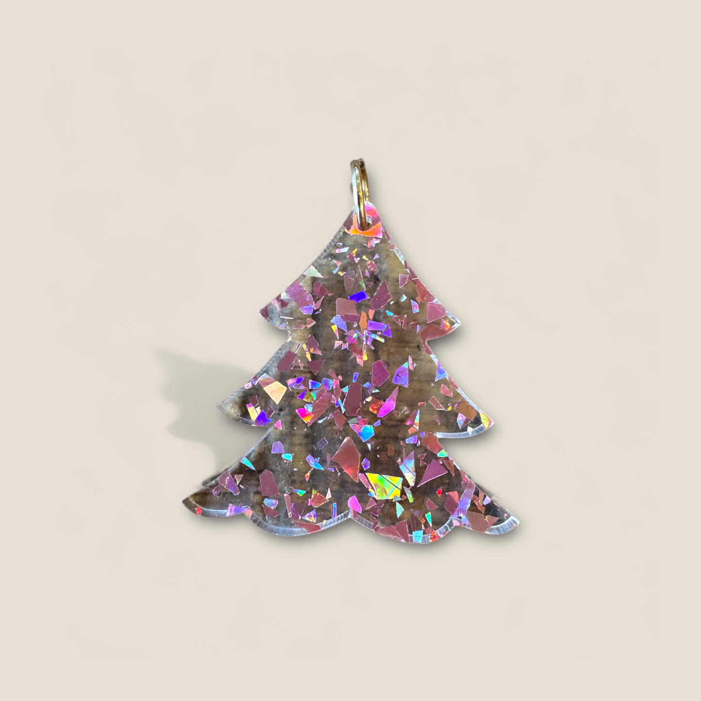 Pink Glitter Tree Charm